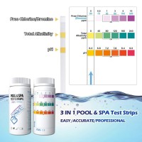 Bosike 3 In 1 Water Hot Tub Swimming Pool Spa Test Strips Kit 125 Strips Water Tester Strips For Free Chlorine Alalinity