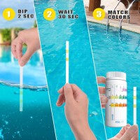 Bosike 3 In 1 Water Hot Tub Swimming Pool Spa Test Strips Kit 125 Strips Water Tester Strips For Free Chlorine Alalinity