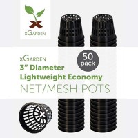 Xgarden - Lightweight Economy Net Pots - Thin Lip & Slotted Sides - For Hydroponics & Aquaponics - Uv Resistant & Bpa Free Plastic - Indoor Or Outdoor Growing - Black 3