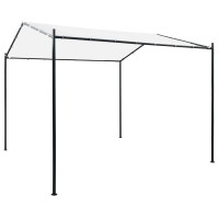 VidaXL White Gazebo Pavilion Oxford Fabric with PA Coating UV and Dirt Resistant Steel Frame Easy Assembly Perfect for Outd