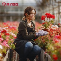 Kaygo Gardening Gloves For Women Kg128Ss With Synthetic Leather Suede For Gardening And Yard Work Water Repellent Medium