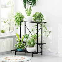 Zhongma 3 Tier Plant Stand Spacesaving Heavy Duty Plant Holder For Balcony Home Garden Metal Sturdy Plant Stand For Indoor A