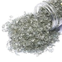 Twinkling High Luster Fire Glass Gravel Stone Glitter Broken Glass Fire Gems Chips Crushed Glass For Fire Pit Crafts Resin Art A