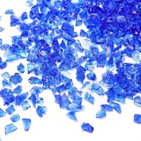 Twinkling High Luster Fire Glass Gravel Stone Glitter Broken Glass Fire Gems Chips Crushed Glass For Fire Pit Crafts Resin Art A