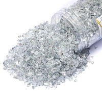 Twinkling High Luster Fire Glass Gravel Stone Glitter Broken Glass Fire Gems Chips Crushed Glass For Fire Pit Crafts Resin Art A