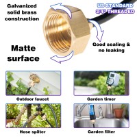 Hourleey Garden Hose Adapter Brass Standard 34 Female Thread To 14 Tube Adapter For Water Hose Convert 34 Garden Hose