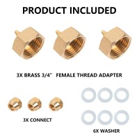 Hourleey Garden Hose Adapter Brass Standard 34 Female Thread To 14 Tube Adapter For Water Hose Convert 34 Garden Hose