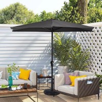 Abccanopy Patio Umbrella 10Ft Outdoor Half Umbrellas For Patio Backyard Garden Deck Slate