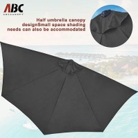 Abccanopy Patio Umbrella 10Ft Outdoor Half Umbrellas For Patio Backyard Garden Deck Slate