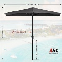 Abccanopy Patio Umbrella 10Ft Outdoor Half Umbrellas For Patio Backyard Garden Deck Slate