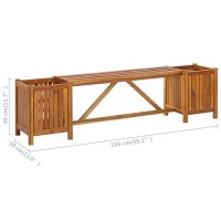 Vidaxl Solid Acacia Wood Patio Corner Bench With Planter - Weather-Resistant Outdoor Seating - Versatile Garden And Deck Furniture With Planter Box - 46