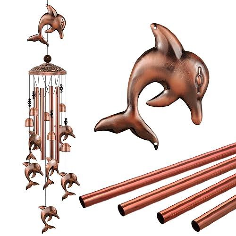 Outdoor Dolphin Wind Chimes Decor Mobile Wind Chime Dolphin Wind Bell Dolphin Decoration Wind Chime Home Indoor Yard Pati