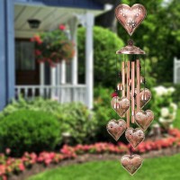 Heart Wind Chimes Outdoor Decor  Heart Chime  Portable Mobile Heart Wind Chime  Heart Wind Chime With 7 Hearts For Home  Yard  Patio  Garden Decoration  Valentines Gift  Festival Gift For Mom