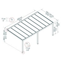 Palram Canopia Stockholm 11 X 22 Patio Cover Grayclear