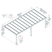 Palram Canopia Stockholm 11 X 26 Patio Cover Grayclear