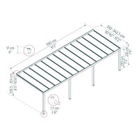 Palram Canopia Stockholm 11 X 31 Patio Cover Grayclear