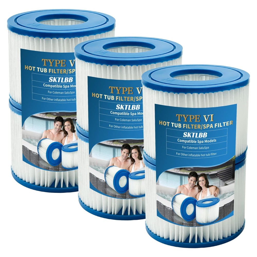 Sktlbb Type Vi Spa Filters For Coleman Saluspa Hot Tub Filters And Other Inflatable Hot Tubs Requiring Type Vi Filters 42 X 3