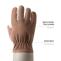 Handlandy Long Gardening Gloves For Men Women Thorn Proof Rose Pruning Gloves Leather Gauntlets Garden Gloves Yard Work Glove