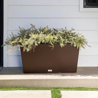 Veradek Pure Series Midori Trough Planter - Large Rectangular Planter For Indoor Or Outdoor Deck/Porch | Durable All-Weather Use With Drainage Holes | Modern Decor For Shrubs  Flowers  Small Plants