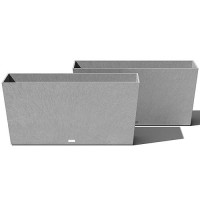 Veradek Pure Series Midori Trough Planter - Large Rectangular Planter For Indoor Or Outdoor Deck/Porch | Durable All-Weather Use With Drainage Holes | Modern Decor For Shrubs  Flowers  Small Plants