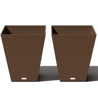 Veradek Pure Series Nobleton Plastic Planter - Large Pots For Indoor Or Outdoor Porch/Patio | Durable All-Weather Use With Drainage Holes | Modern Planter D?Cor For Flowers  Shrubs  Trees