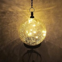 42 Inch Wind Chimes Outdoor Solar Lights 15 Twinkle Warm White Led Large Sympathy Chime Crackled Glass Ball Birthday Gifts For