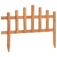 vidaXL Wooden Garden Edgings 10 pcs Set Lawn Edges Made of Solid Firwood WeatherResistant and Durable Adjustable Length