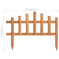 vidaXL Wooden Garden Edgings 10 pcs Set Lawn Edges Made of Solid Firwood WeatherResistant and Durable Adjustable Length