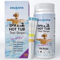 Aqualuna Test Strips For Hot Tub And Spa 125 Ct Quick And Accurate Testing For Water Total Hardness Free Chlorinebromine T