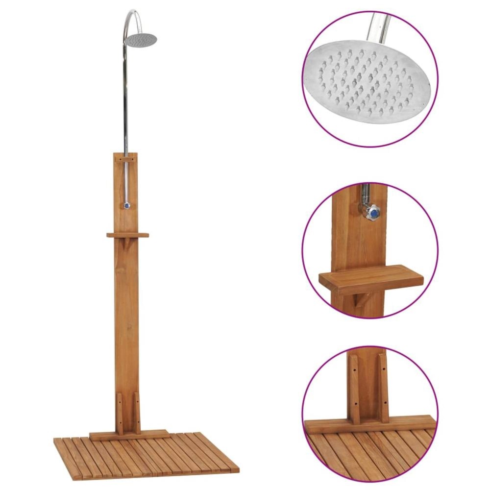 Vidaxl Garden Shower 295X295X827 Solid Teak Wood 2276