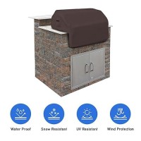 Covers All Builtin Outdoor Grill Cover Heavy Duty 18 Oz Waterproof Cover Max Material With Air Pocket Elastic For Snug Fit