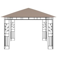 vidaXL Gazebo with Mosquito Net 98x98x9 Taupe 180 gm 312251