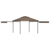vidaXL Gazebo with Double Extending Roofs 1181x1181x1083 Taupe 180gm 2268