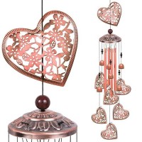 Heart Wind Chimes Outdoor Hearts Memorial Wind Chime Heart Gift Wind Chimes Hearts Wind Bells Gifts For Women For Home Ind