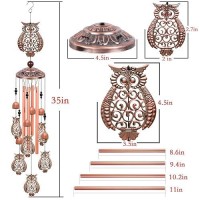 Solawindchime Owl Wind Chimes Outdoor Owl Memorial Wind Chime Owl Gift Wind Chimes Owl Wind Bell Owl Gifts For Women Wind C