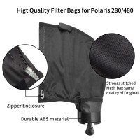 Uceder Black Nylon Mesh Pool Cleaner Bags All Purpose Filter Bag K13 K16 With Zipper Replacement For Polaris 280 And 480 Pool Cl