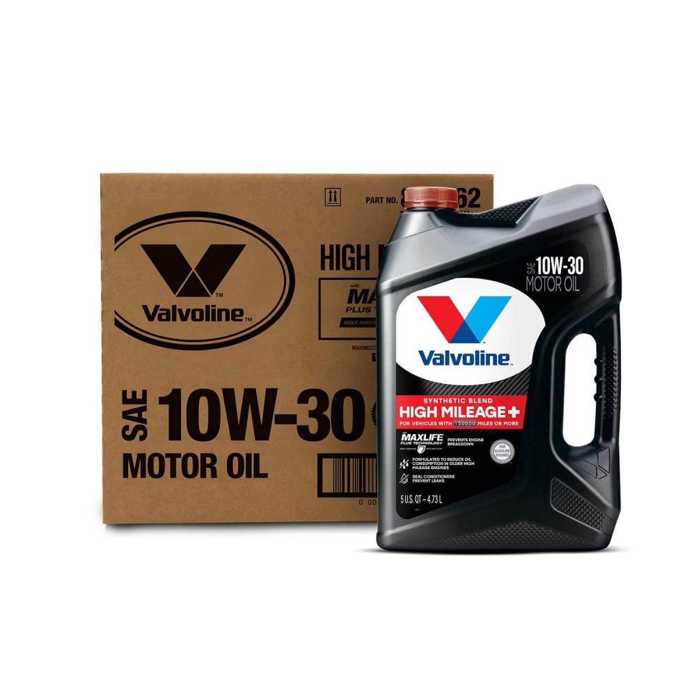 Valvoline High Mileage 150K With Maxlife Plus Technology Motor Oil Sae 10W30 5 Qt Case Of 3