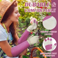 Handlandy Rose Pruning Gardening Gloves For Men Women Thornproof Long Gauntlet Gloves Pigskin Leather Breathable Durabil