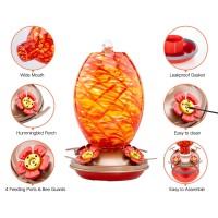 Muse Garden Hummingbird Feeders For Outdoors Hanging Blown Glass Hummingbird Feeder Hummingbird Gifts For Mom Garden Backyard