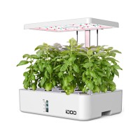 Idoo Hydroponics Growing System 12Pods Indoor Garden With Led Grow Light Plants Germination Kit Builtin Fan Automatic Timer