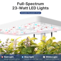 Idoo Hydroponics Growing System 12Pods Indoor Garden With Led Grow Light Plants Germination Kit Builtin Fan Automatic Timer