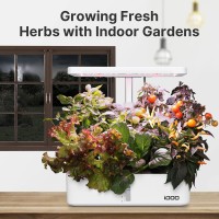 Idoo Hydroponics Growing System 12Pods Indoor Garden With Led Grow Light Plants Germination Kit Builtin Fan Automatic Timer