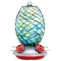 Muse Garden Hummingbird Feeders For Outdoors Hanging Blown Glass Hummingbird Feeder Hummingbird Gifts For Mom Garden Backyard