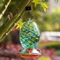 Muse Garden Hummingbird Feeders For Outdoors Hanging Blown Glass Hummingbird Feeder Hummingbird Gifts For Mom Garden Backyard