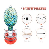 Muse Garden Hummingbird Feeders For Outdoors Hanging Blown Glass Hummingbird Feeder Hummingbird Gifts For Mom Garden Backyard