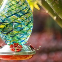 Muse Garden Hummingbird Feeders For Outdoors Hanging Blown Glass Hummingbird Feeder Hummingbird Gifts For Mom Garden Backyard