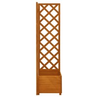 vidaXL Corner Trellis Planter Orange 157x157x591 Solid Firwood 314836