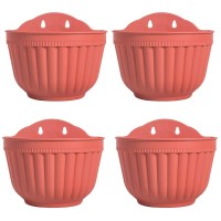 4 Pack Brick Red Wall Hanging Planter Pot Vertical Garden Living Wall Mount Window Hang Indoor Outdoor Plant Flower Basket For K