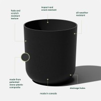 Veradek Round Black Plastic Planter Pots For Indoor/Outdoor Garden Use  With Drainage Holes  Suitable For Small To Large Succulent Plants  Flowers  Modern Interior Plants