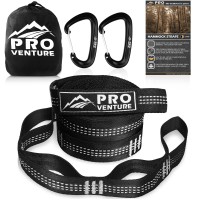 Pro Venture Hammock Straps And Carabiners Set 22 Feet Total 442 Loops 1200Lbs Breaking Strength 500Lbs Rated Nonstret